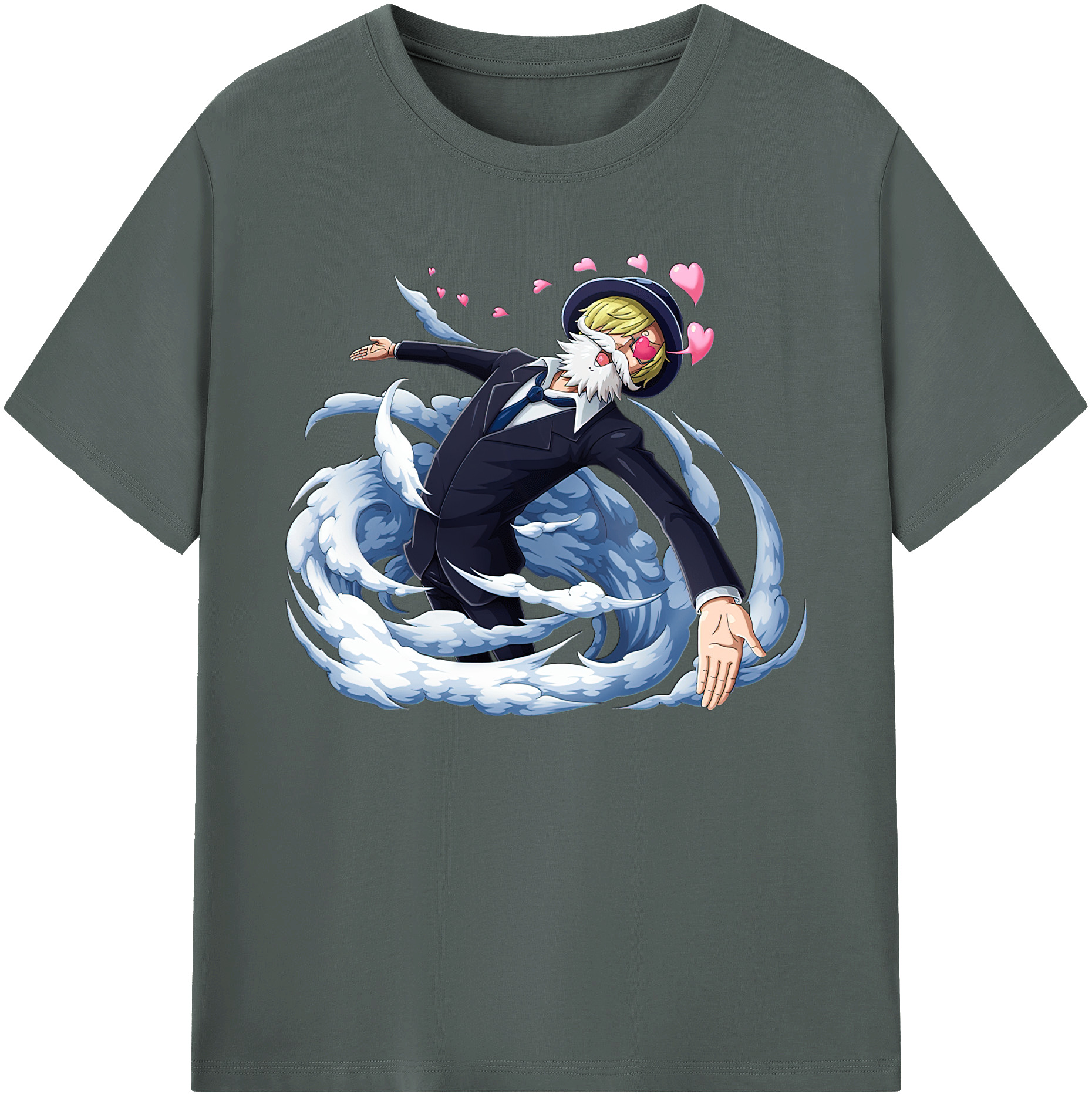 （画像用） ワンピース サンジ ONE PIECE Sanji 綿100％ メンズ半袖Tシャツ｜肌触りやわらか＆通気性